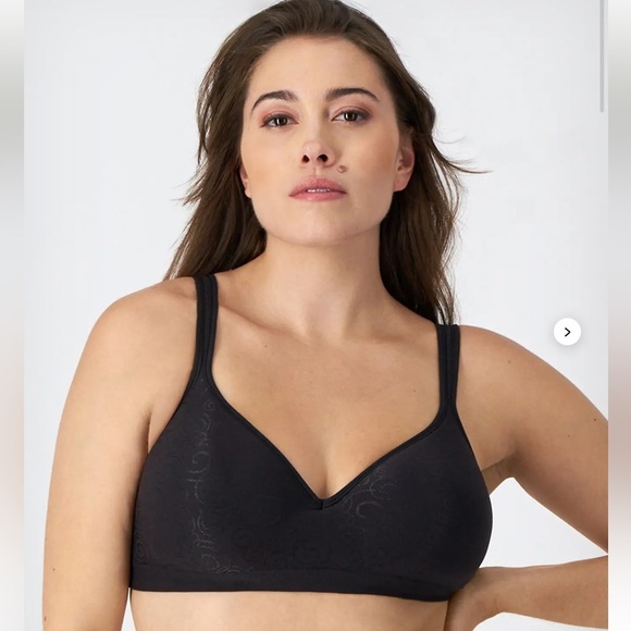 Bali Comfort Revolution Jacquard Wire-Free Bra 3463 Black 36DD - Picture 1 of 7